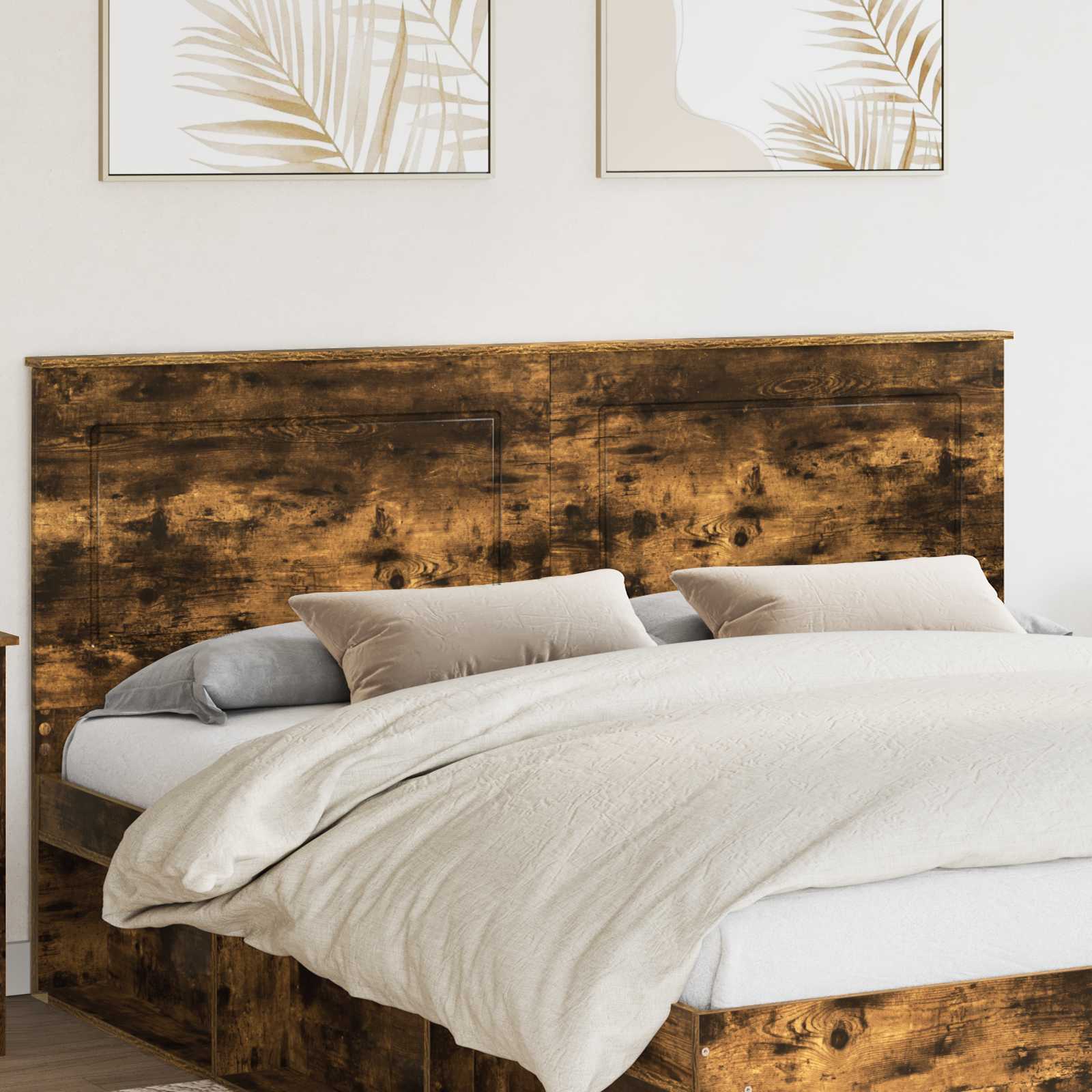 Hoofdbord Gerookte Eik 100 cm Geconstrueerd hout – afbeelding 1