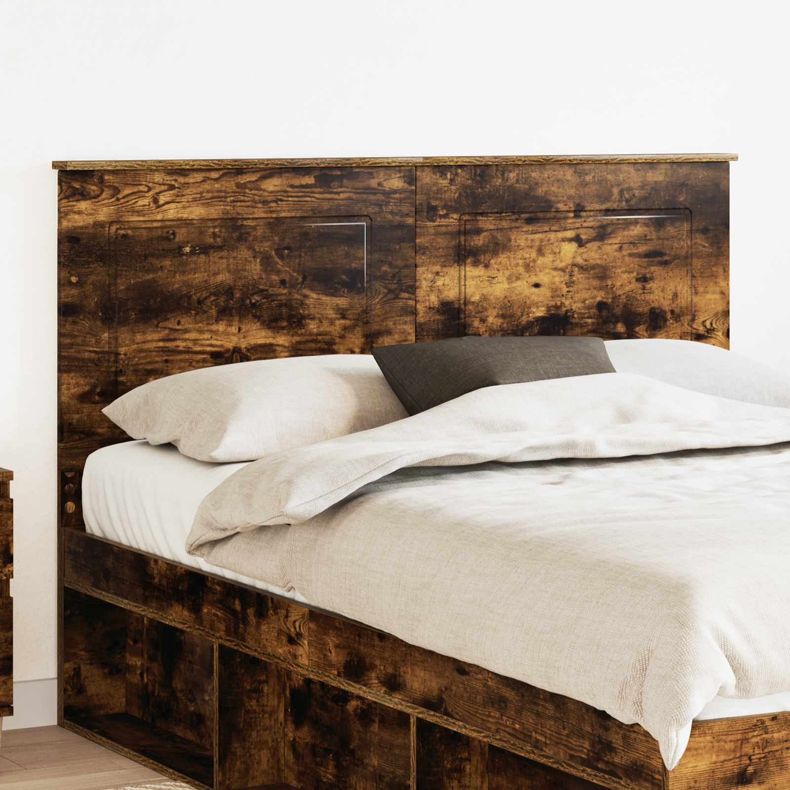 Hoofdbord Gerookte Eik 100 cm Geconstrueerd hout – afbeelding 1