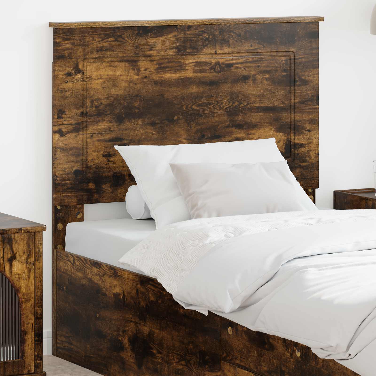 Hoofdbord Gerookte Eik 100 cm Geconstrueerd hout – afbeelding 1