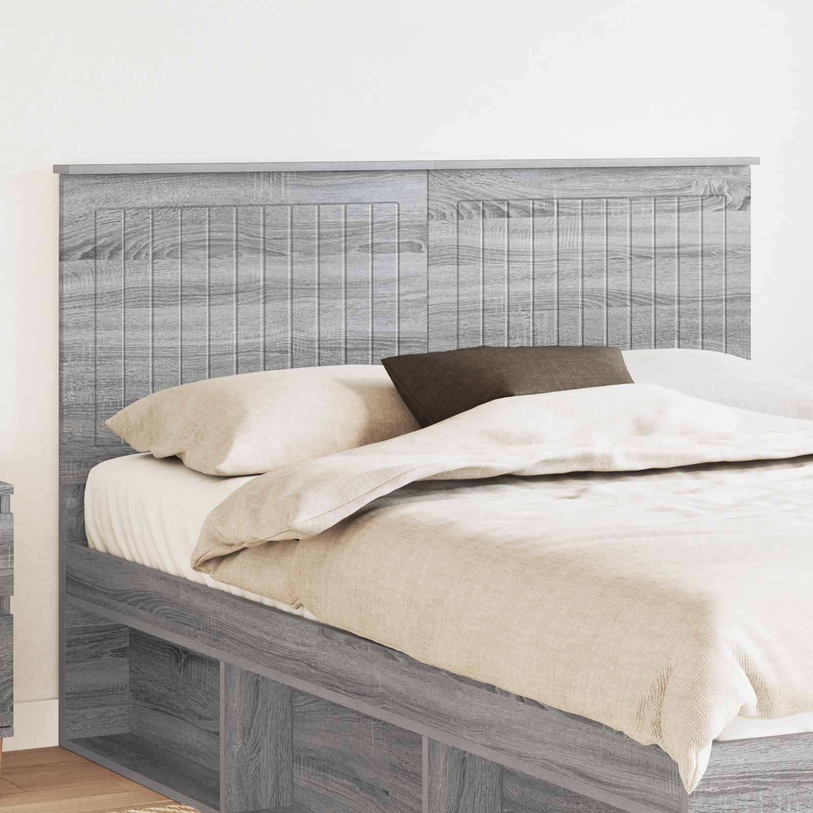 Hoofdbord met hoofdeinde Grijs Sonoma 140 cm Bewerkt hout – afbeelding 1