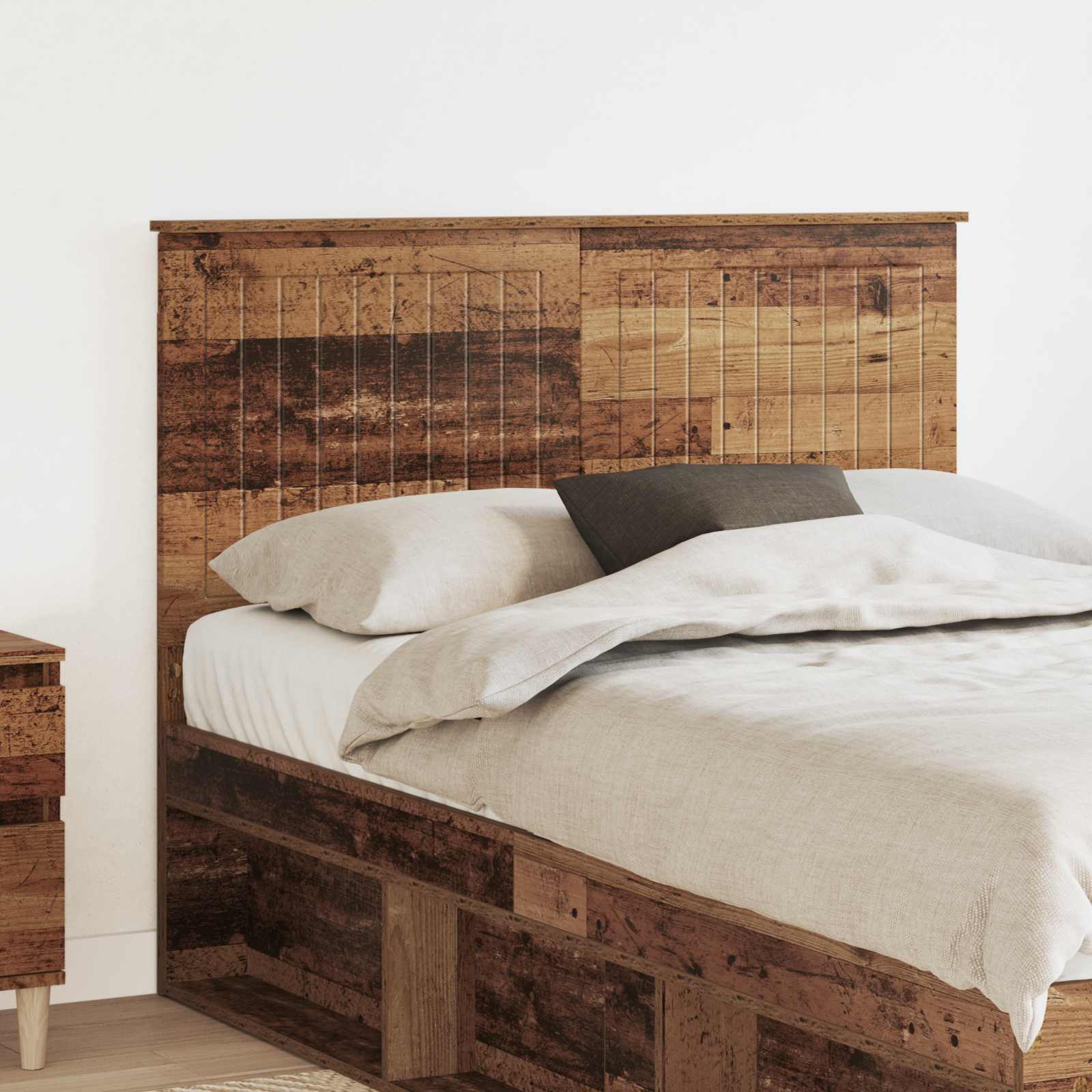 Hoofdbord met hoofdeinde Oud Hout 135 cm Bewerkt hout – afbeelding 1