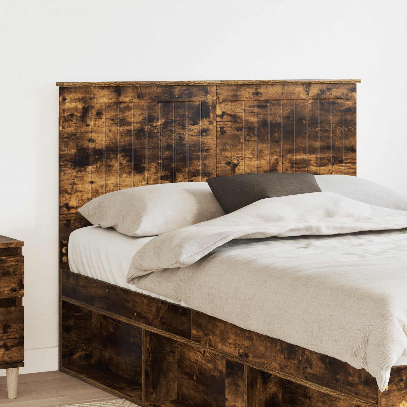 Hoofdbord met hoofdeinde Gerookt eiken 120 cm Bewerkt hout