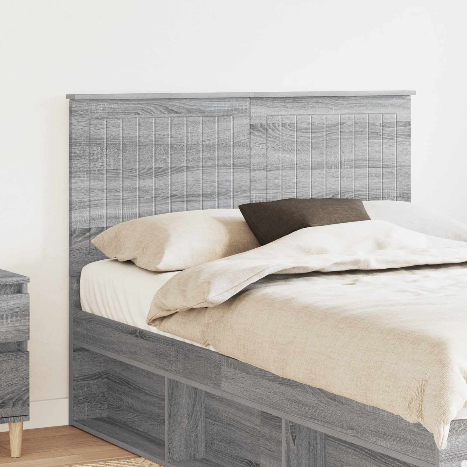 Hoofdbord met hoofdeinde Grijs Sonoma 120 cm Bewerkt hout – afbeelding 1