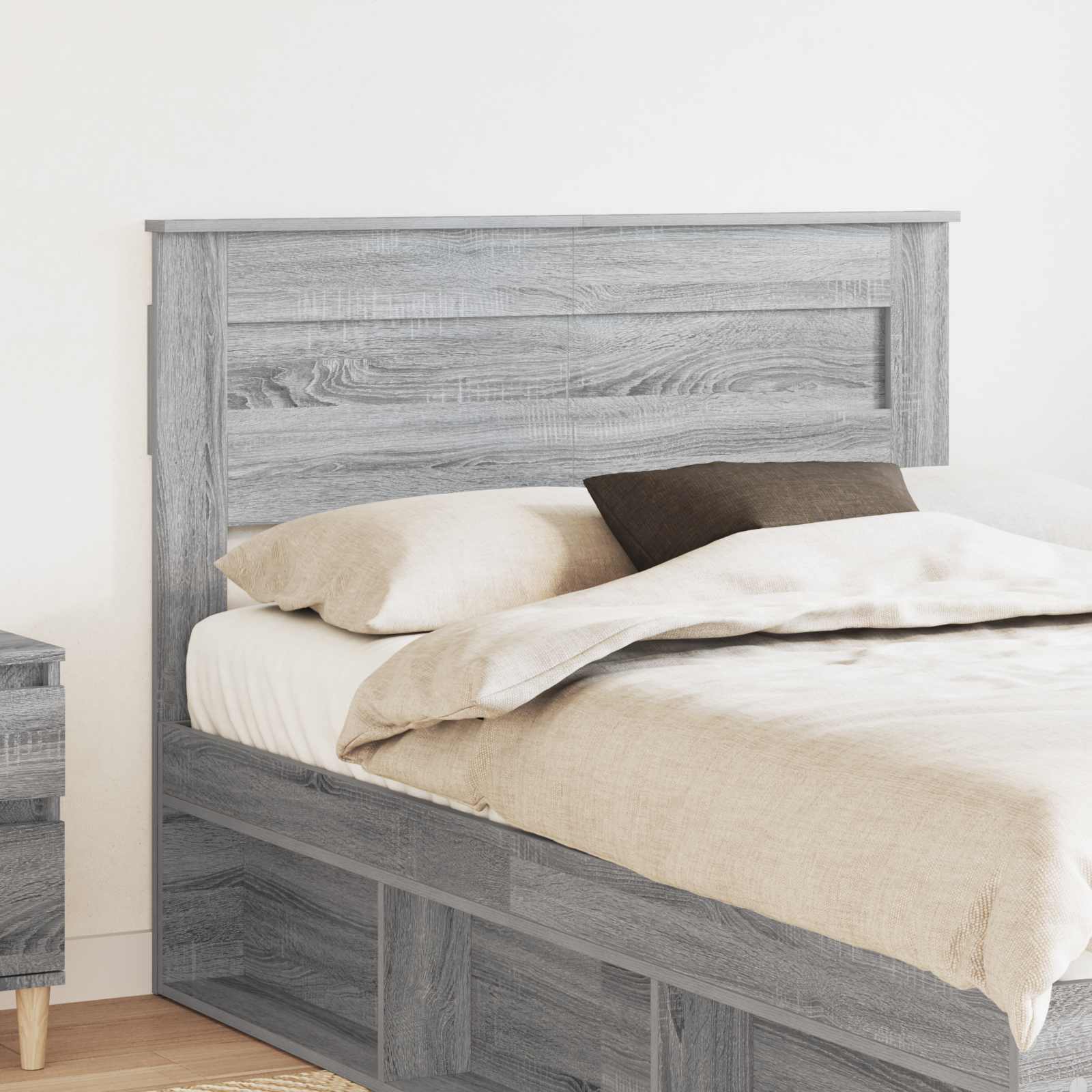 Hoofdbord Grijs Sonoma Bewerkt hout – afbeelding 1