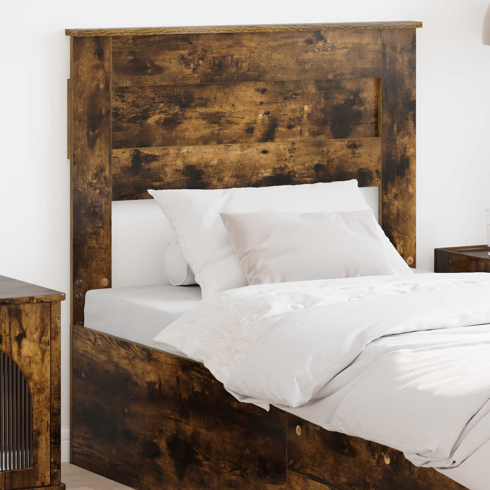 Hoofdbord Gerookt eiken Bewerkt hout – afbeelding 1