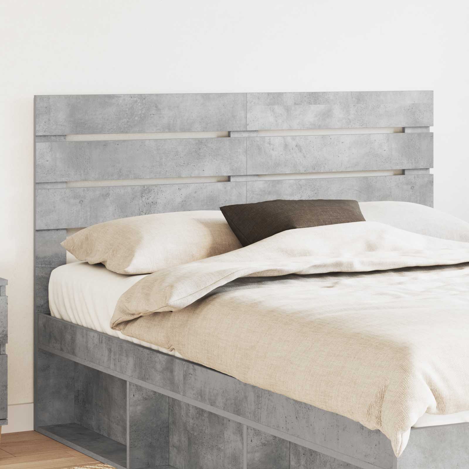 Hoofdbord Beton Grijs Bewerkt hout