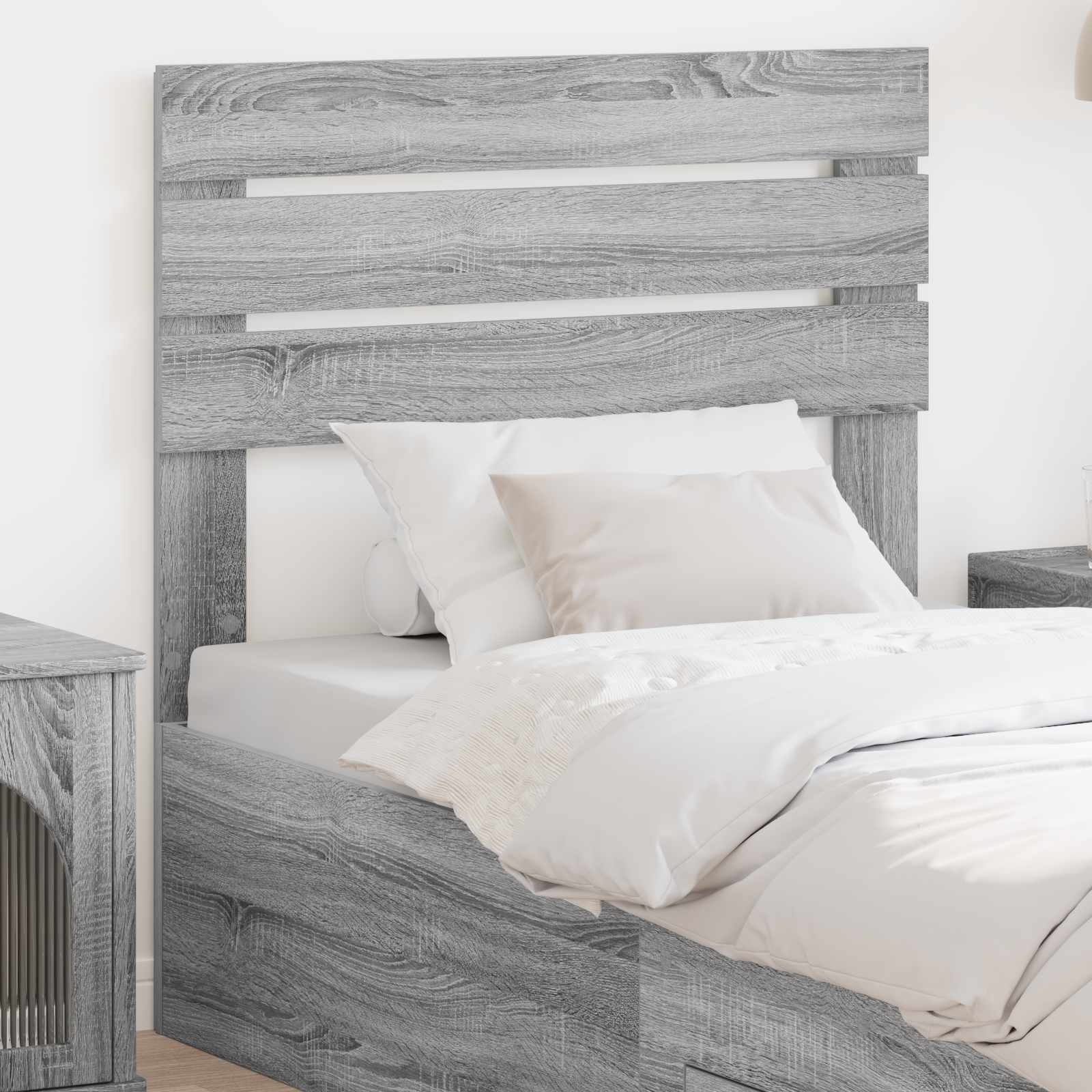 Hoofdbord Grijs Sonoma Bewerkt hout – afbeelding 1
