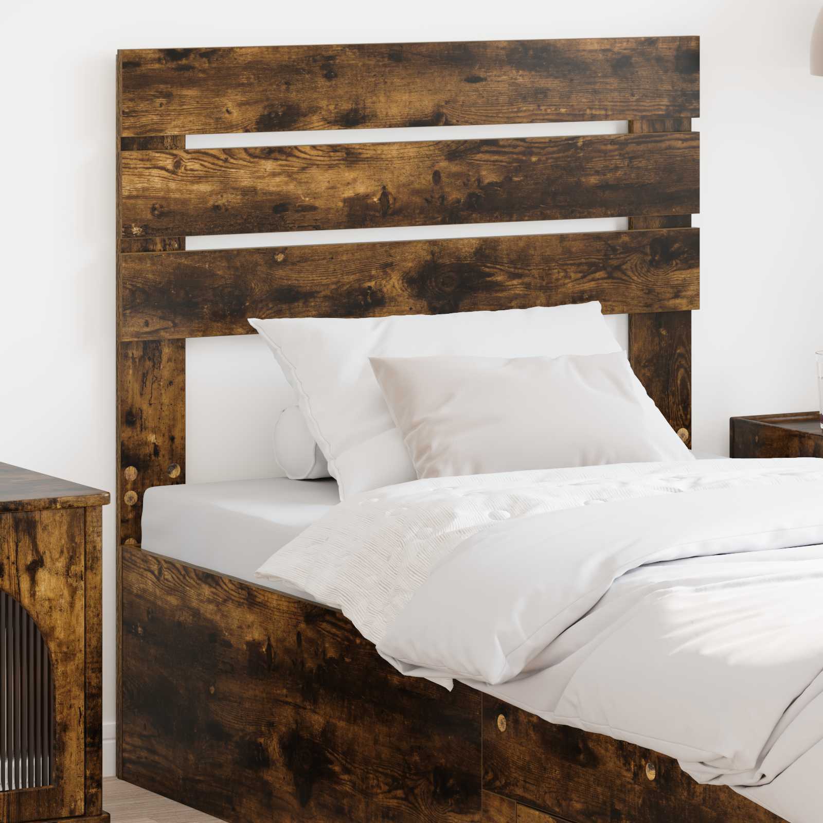 Hoofdbord Gerookt eiken Bewerkt hout – afbeelding 1