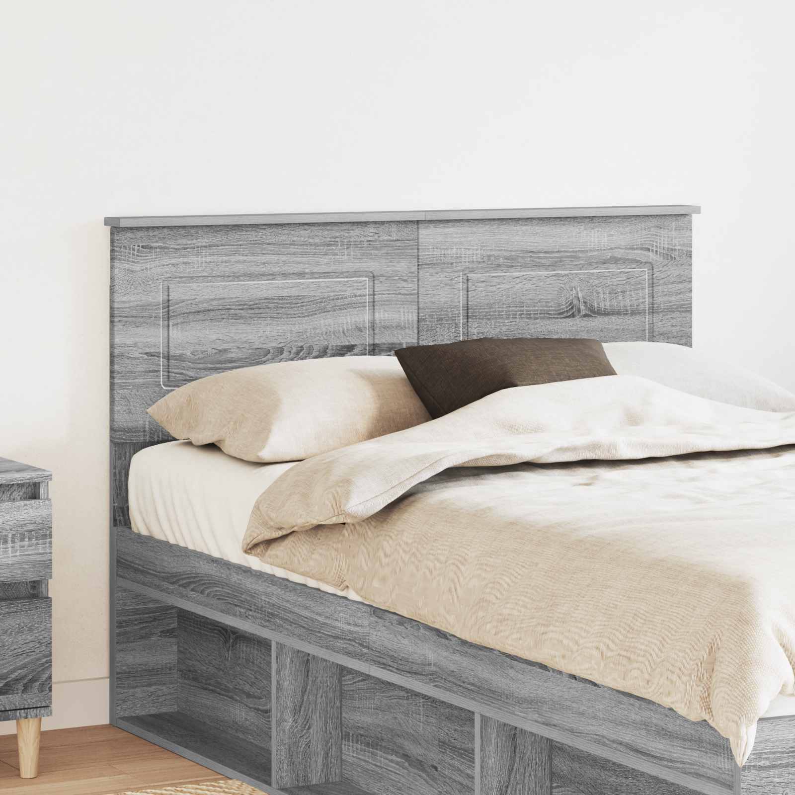Hoofdbord Grijs Sonoma Bewerkt hout – afbeelding 1