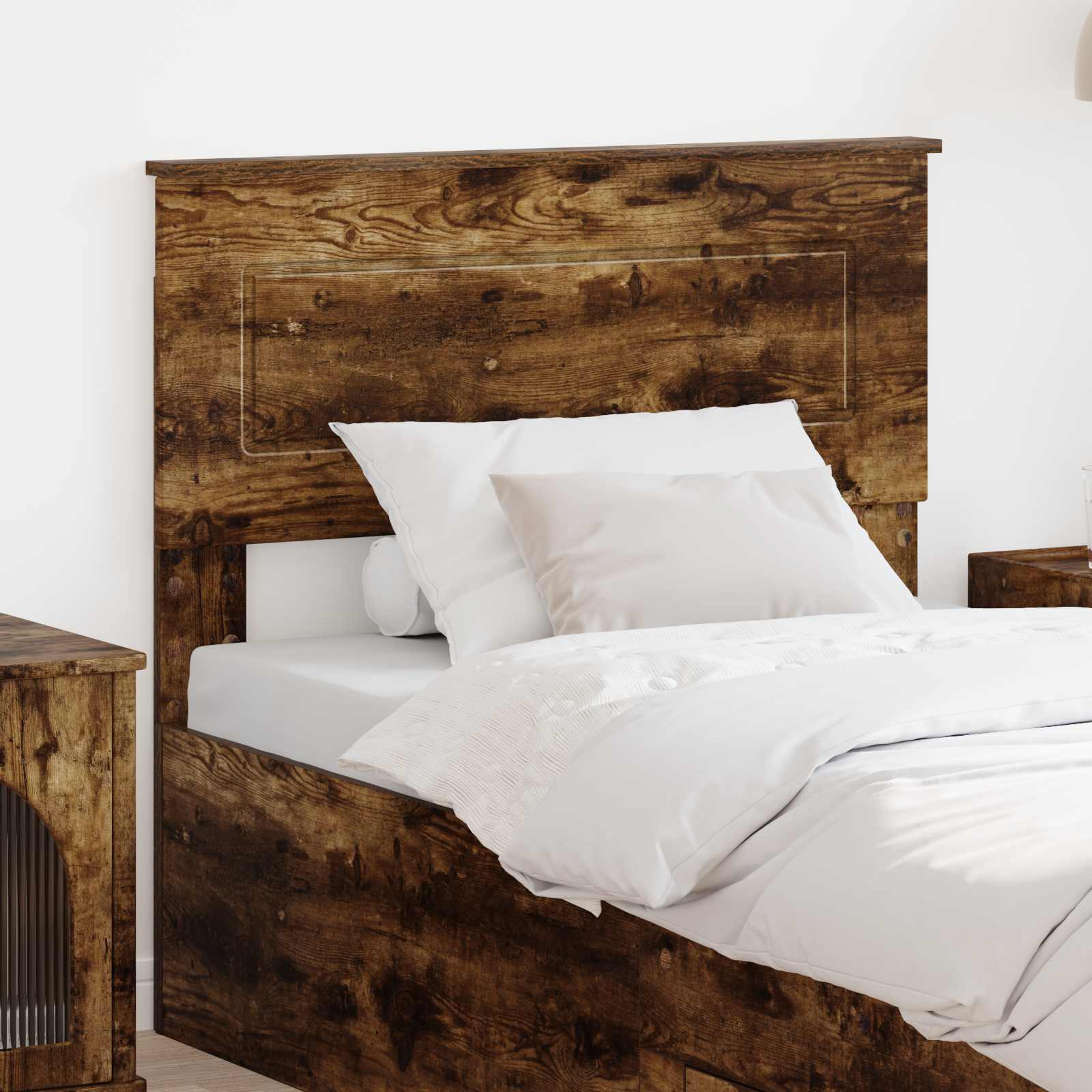 Hoofdbord Gerookt eiken Bewerkt hout – afbeelding 1