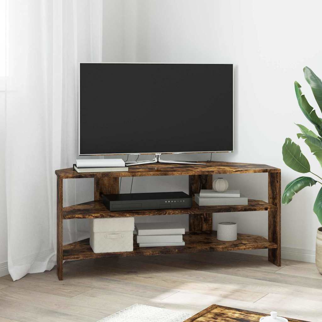 HoekTVKast 102x40,5x45cm Gerookt eiken Bewerkt hout – afbeelding 1