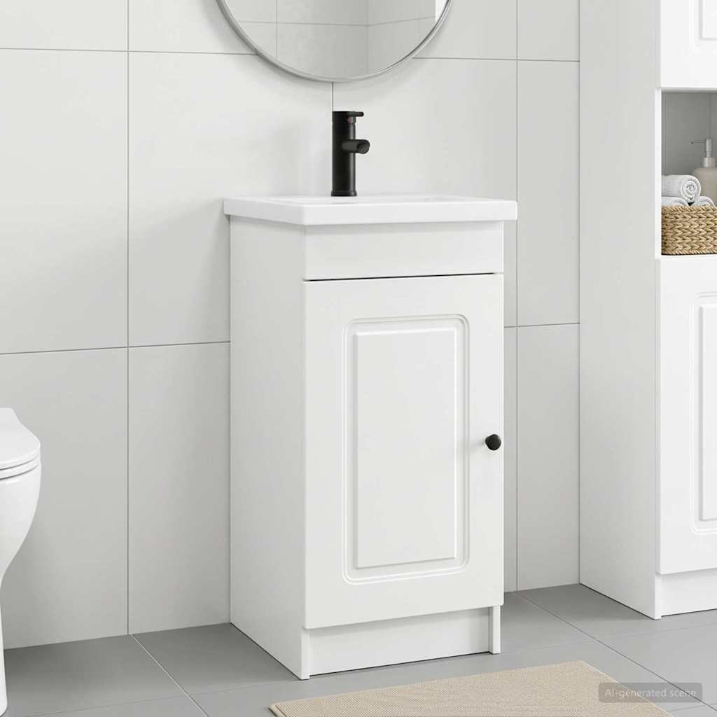 Badkamermeubel met Wasbak Wit 42 x 40 x 84,5 cm Bewerkt hout