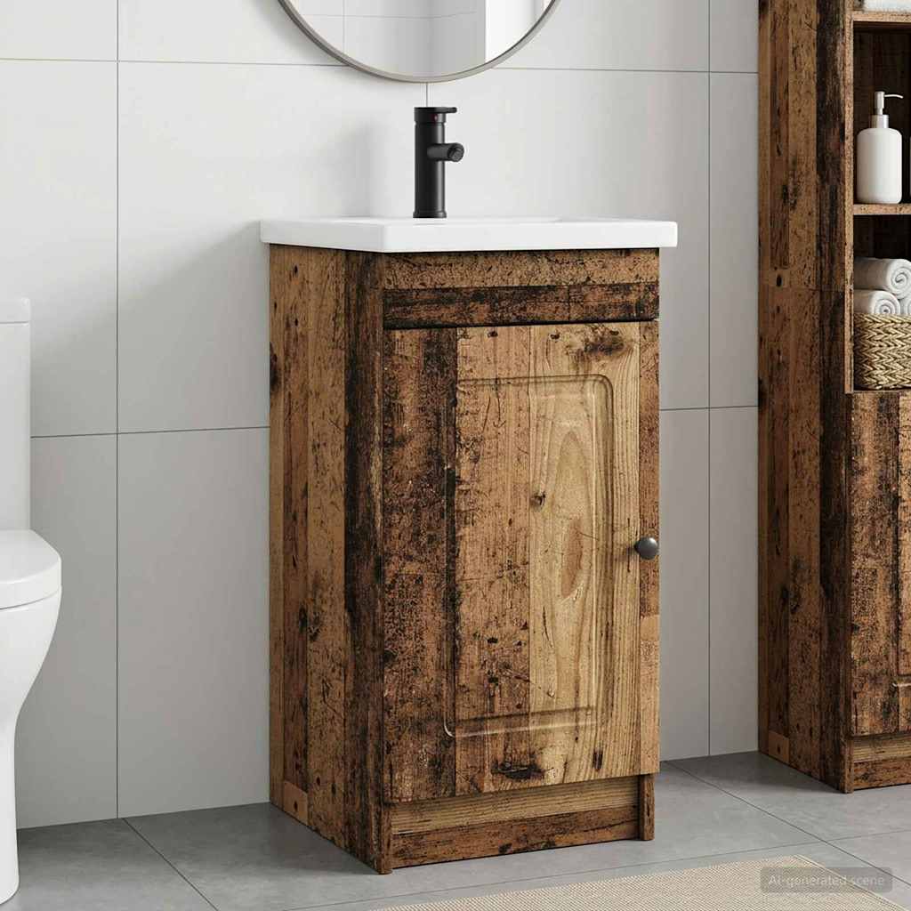 Badkamermeubel met Wasbak Oud hout 42 x 40 x 84,5 cm