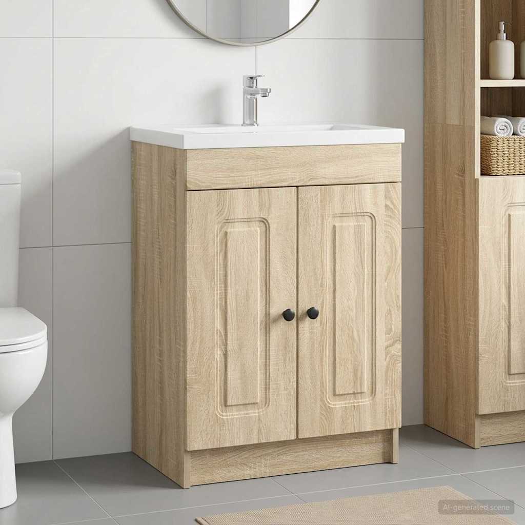 Badkamer onder wastafel kast Sonoma Eiken 56 x 37,5 x 81 cm