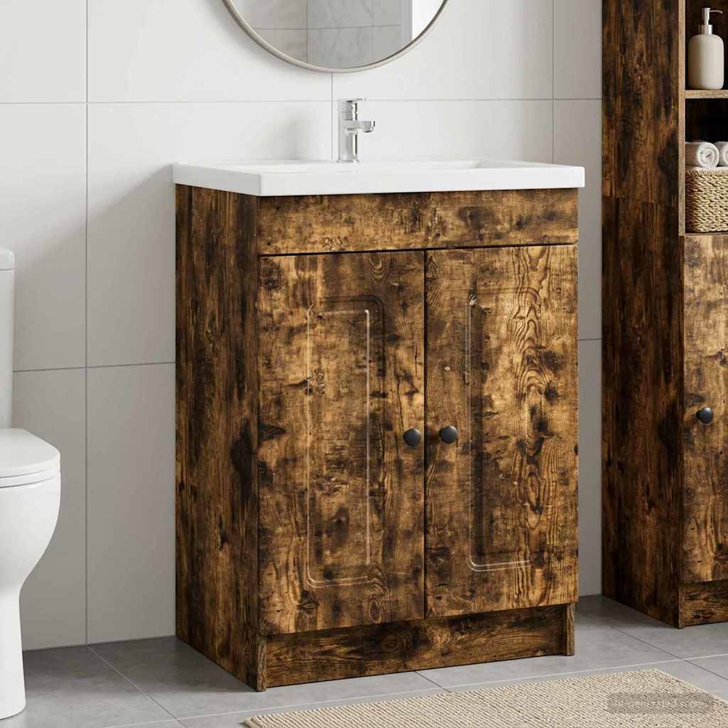 Badkamer onder wastafel kast Gerookt eiken 56 x 37,5 x 81 cm