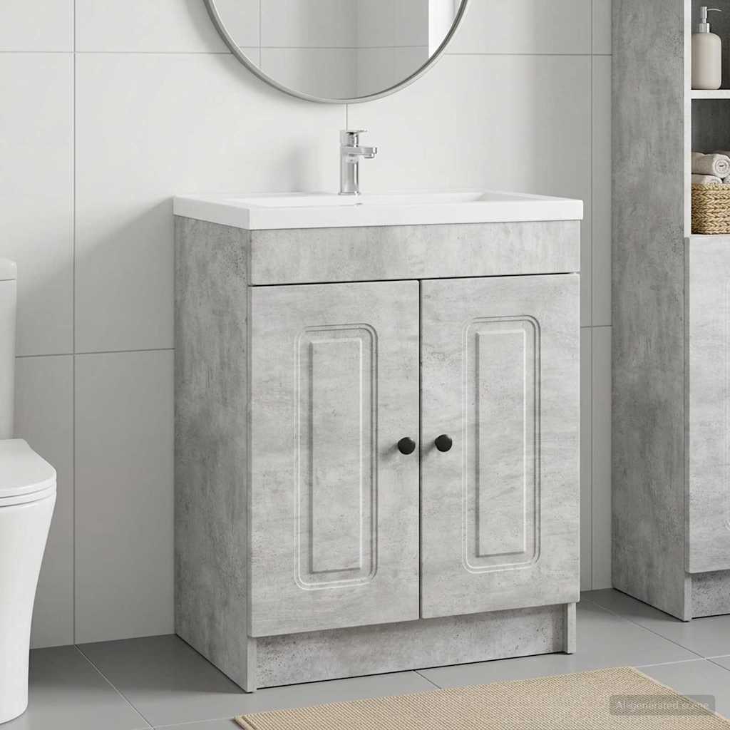 Badkamer onder wastafel kast Betongrijs 78,5 x 37,5 x 81 cm