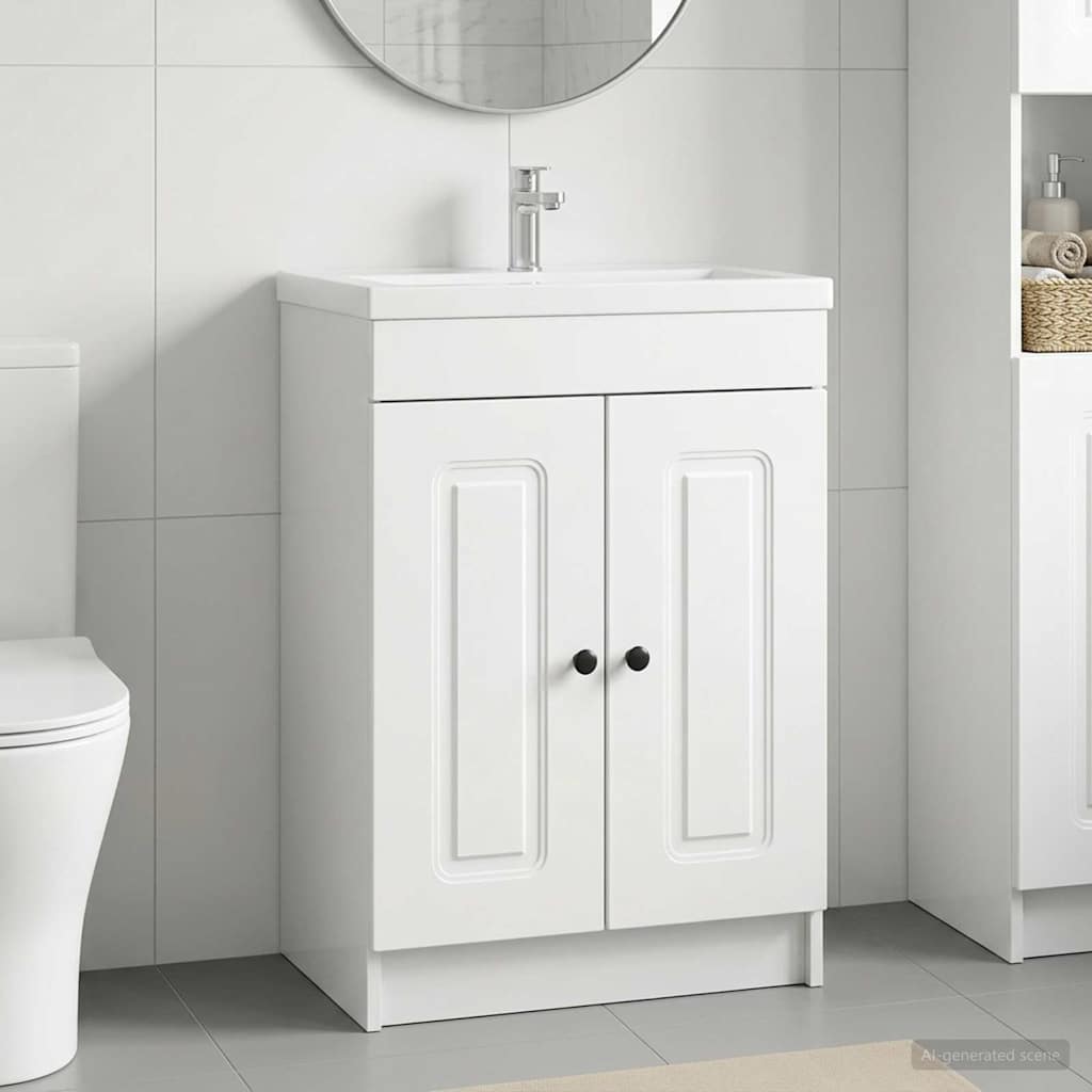 Badkamer onder wastafel kast Hoogglans Wit 78,5 x 37,5 x 81 cm
