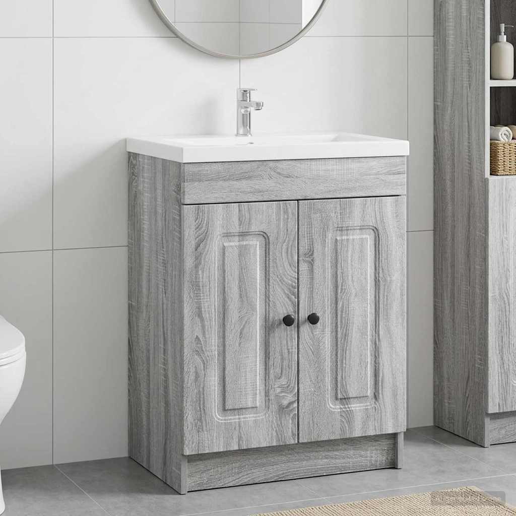 Badkamer onder wastafel kast Grijs Sonoma 78,5 x 37,5 x 81 cm