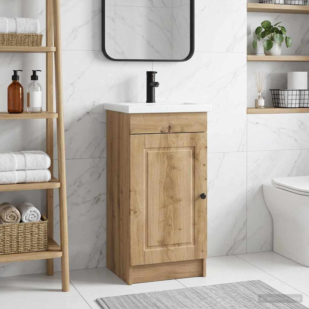 Badkamermeubel met Wasbak Artisanaal eiken 42 x 40 x 84,5 cm