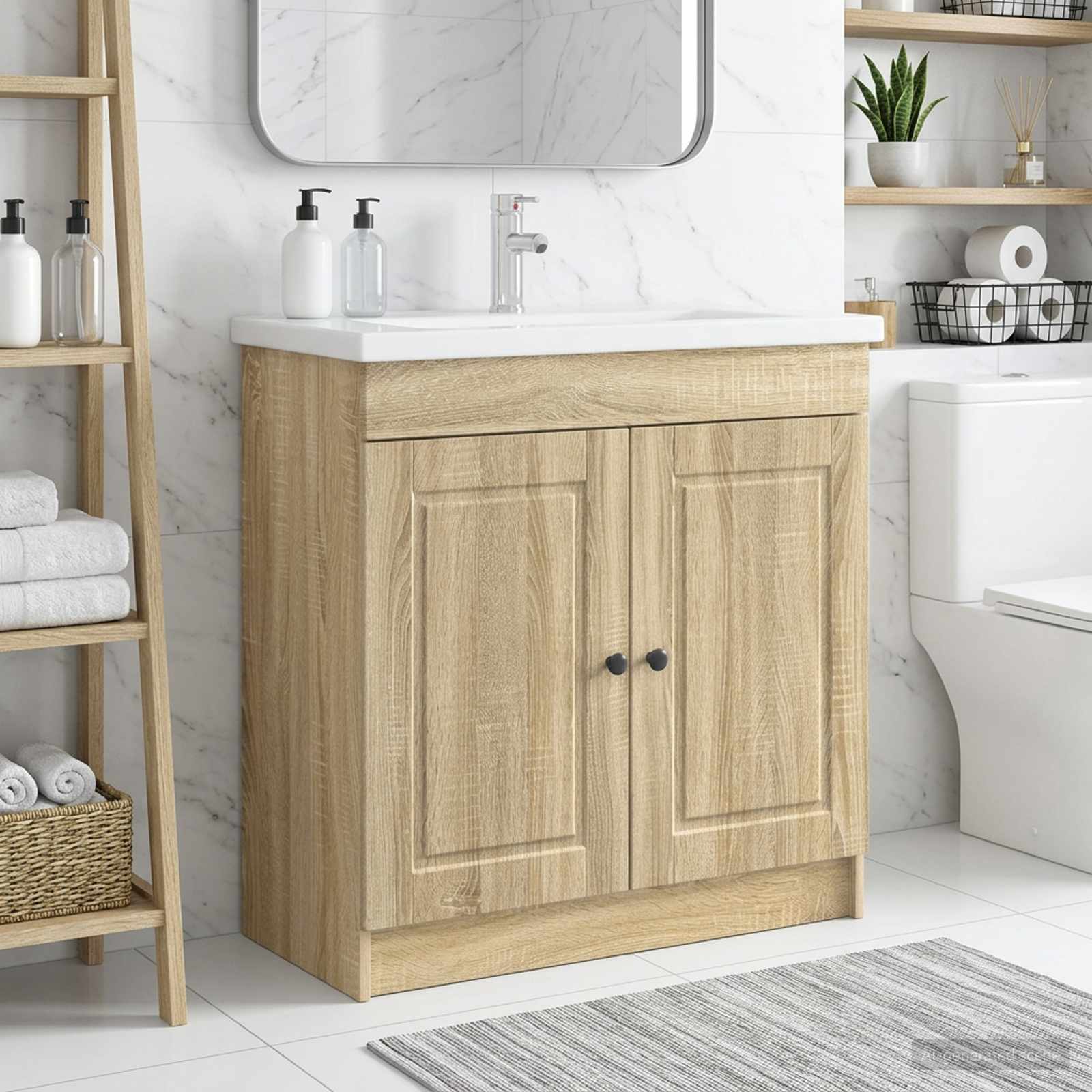 Badkamer onder wastafel kast Sonoma Eiken 78,5 x 37,5 x 81 cm