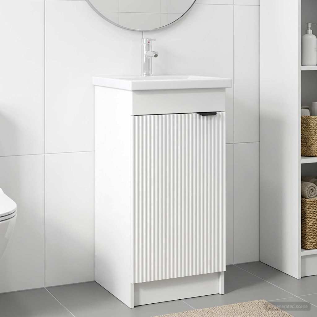 Badkamermeubel met Wasbak Wit 42 x 40 x 84,5 cm Bewerkt hout