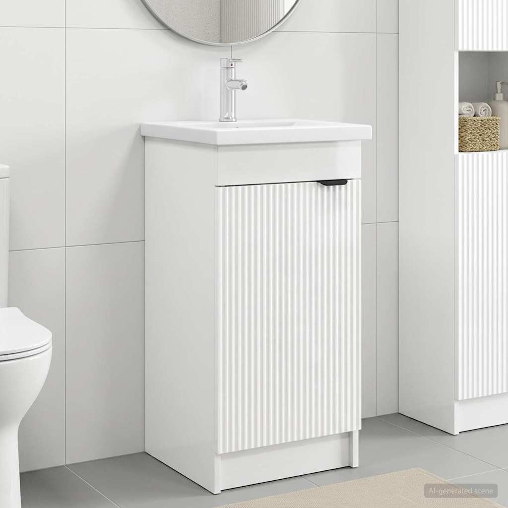 Badkamermeubel met Wasbak Hoogglans Wit 42 x 40 x 84,5 cm