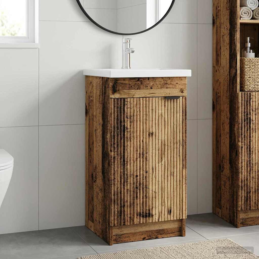 Badkamermeubel met Wasbak Oud hout 42 x 40 x 84,5 cm