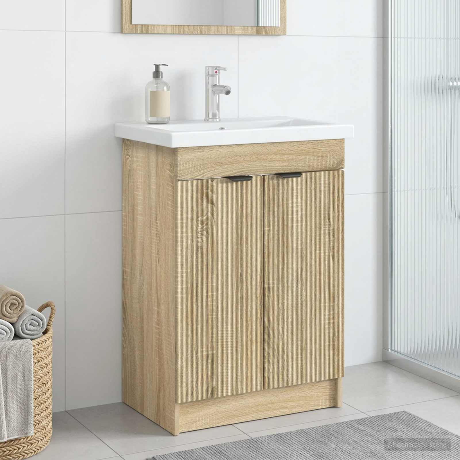 Badkamer onder wastafel kast Sonoma Eiken 56 x 37,5 x 81 cm