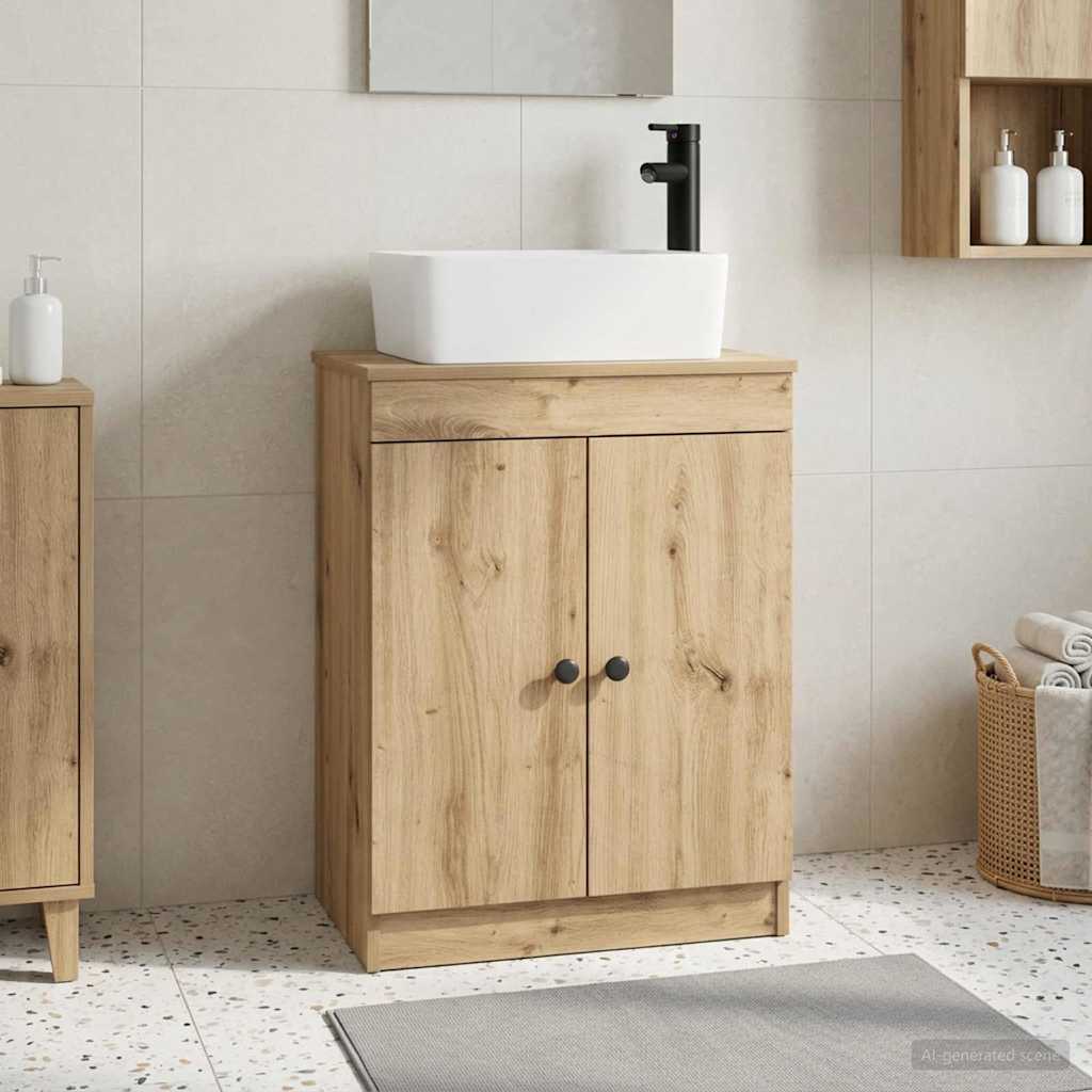 Badkamermeubel met Wasbak Artisanaal eiken 54 x 35 x 83 cm