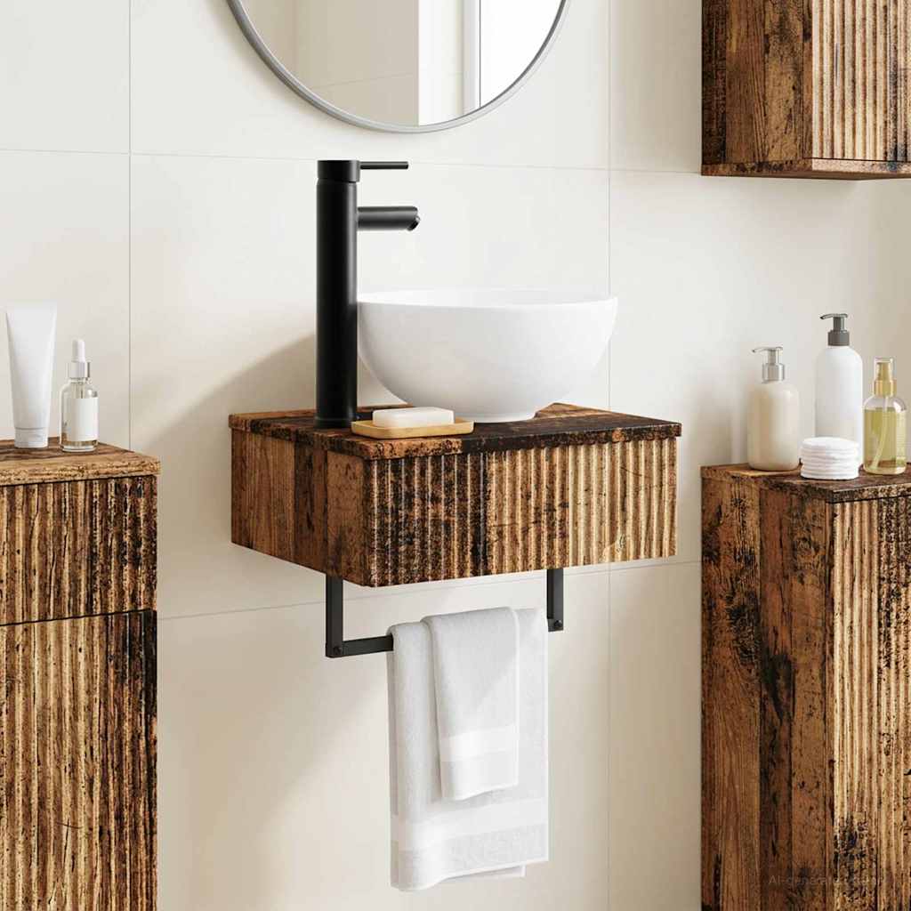 Wandgemonteerde Wastafel Oud hout 40 x 35 x 39 cm Bewerkt hout