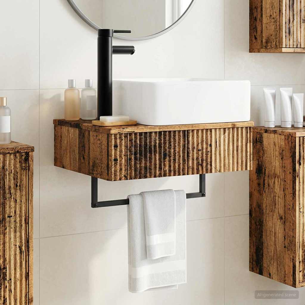 Wandgemonteerde Wastafel Oud hout 53 x 35 x 39 cm Bewerkt hout