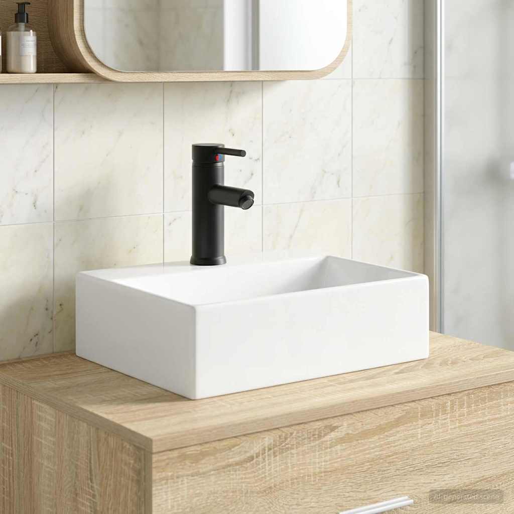 Badkamer Waskom Mat Zwart 39 x 30,5 x 12,5 cm Metaal