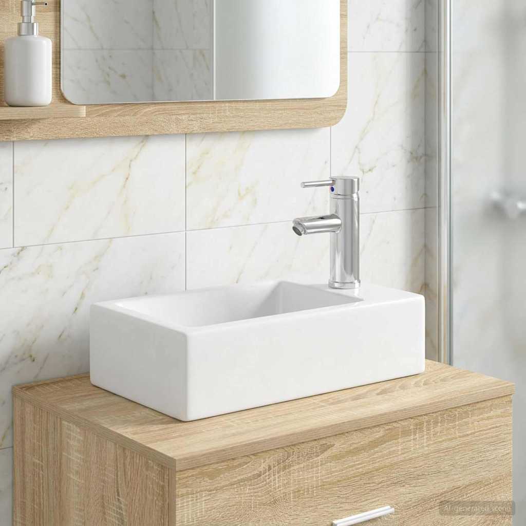 Badkamer Waskom Chroom 45,5 x 25,5 x 13 cm Metaal