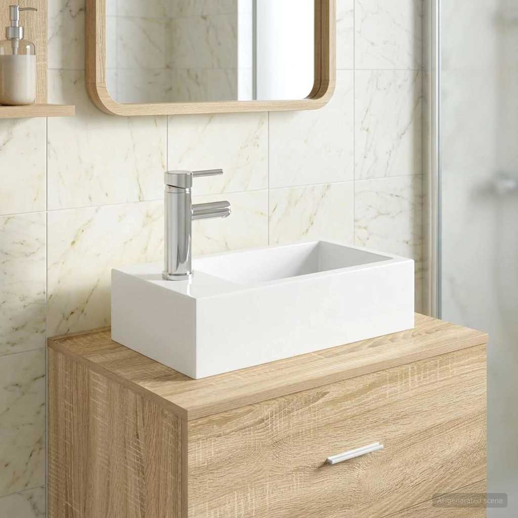 Badkamer Waskom Chroom 45,5 x 25,5 x 13 cm Metaal