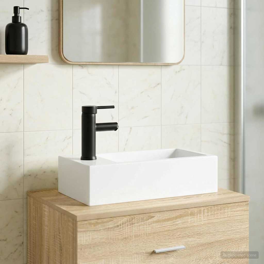 Badkamer Waskom Mat Zwart 45,5 x 25,5 x 13 cm Metaal