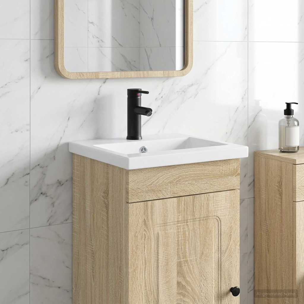 Badkamer Waskom Mat Zwart 42 x 40 x 16,5 cm Metaal