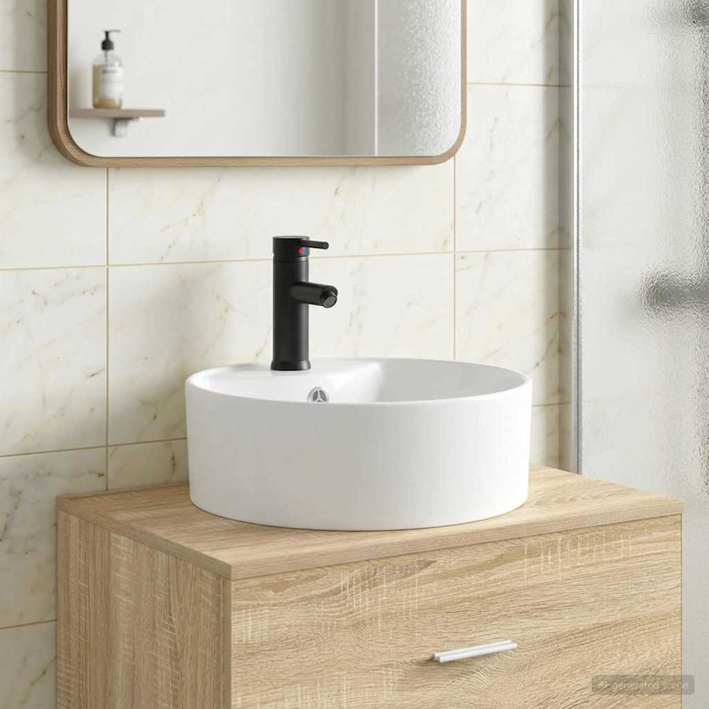 Badkamer Waskom Mat Zwart 40,5 x 40,5 x 15 cm Metaal
