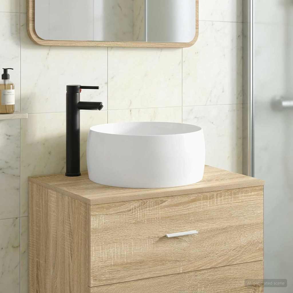 Badkamer Waskom Mat Zwart 38,5 x 38,5 x 16 cm Metaal