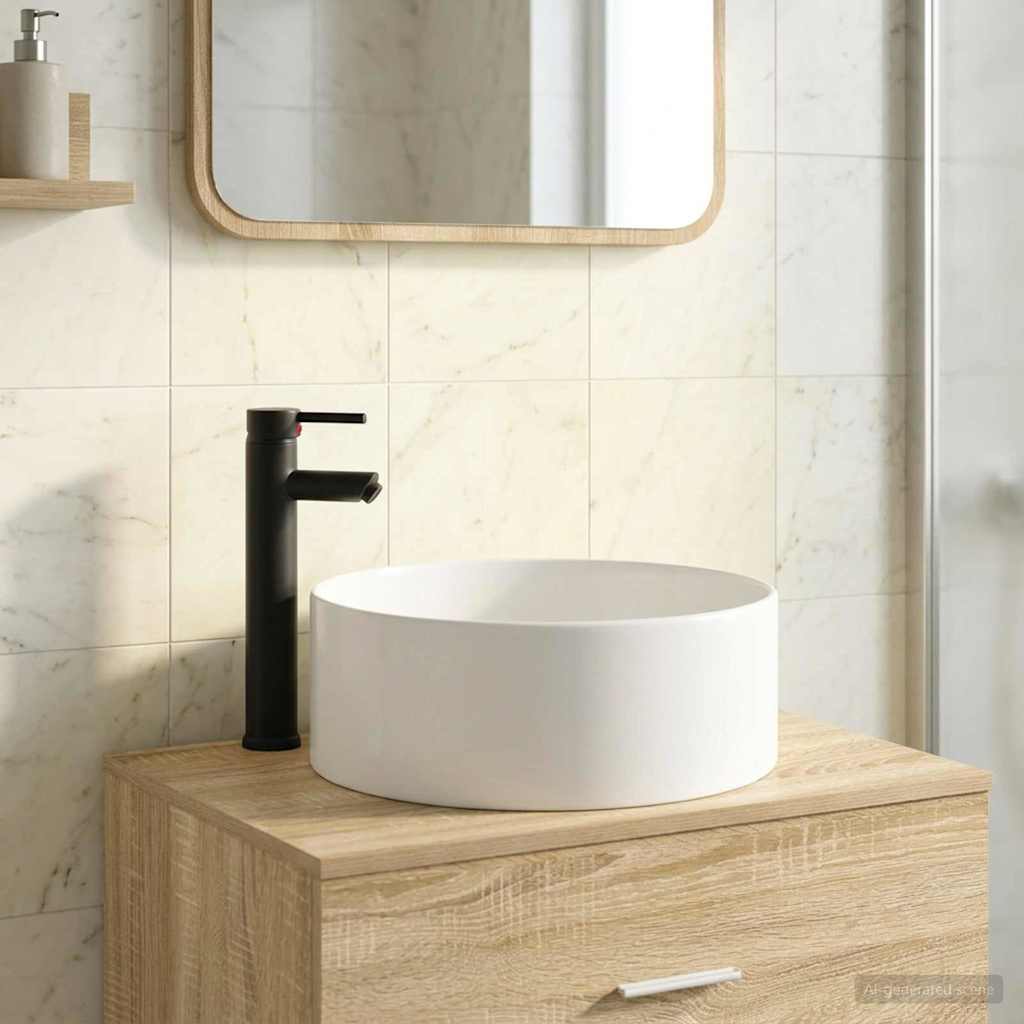 Badkamer Waskom Mat Zwart 40,5 x 40,5 x 15,5 cm Metaal