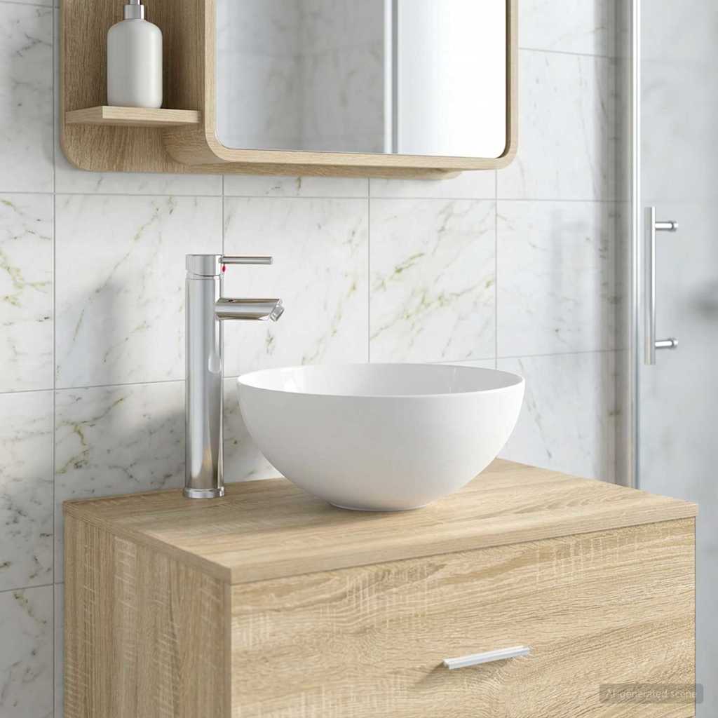 Badkamer Waskom Chroom 35,5 x 35,5 x 14,5 cm Metaal
