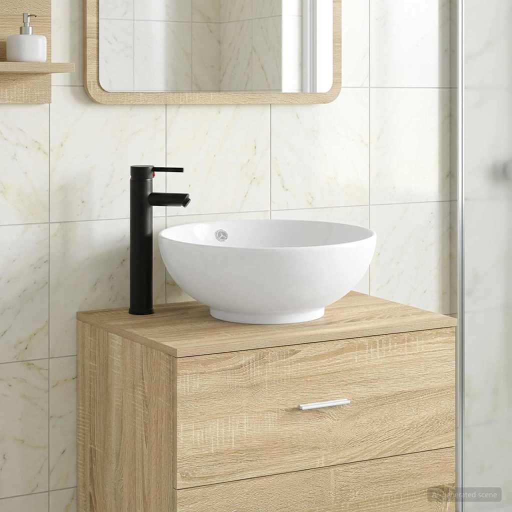 Badkamer Waskom Mat Zwart 44 x 44 x 16 cm Metaal