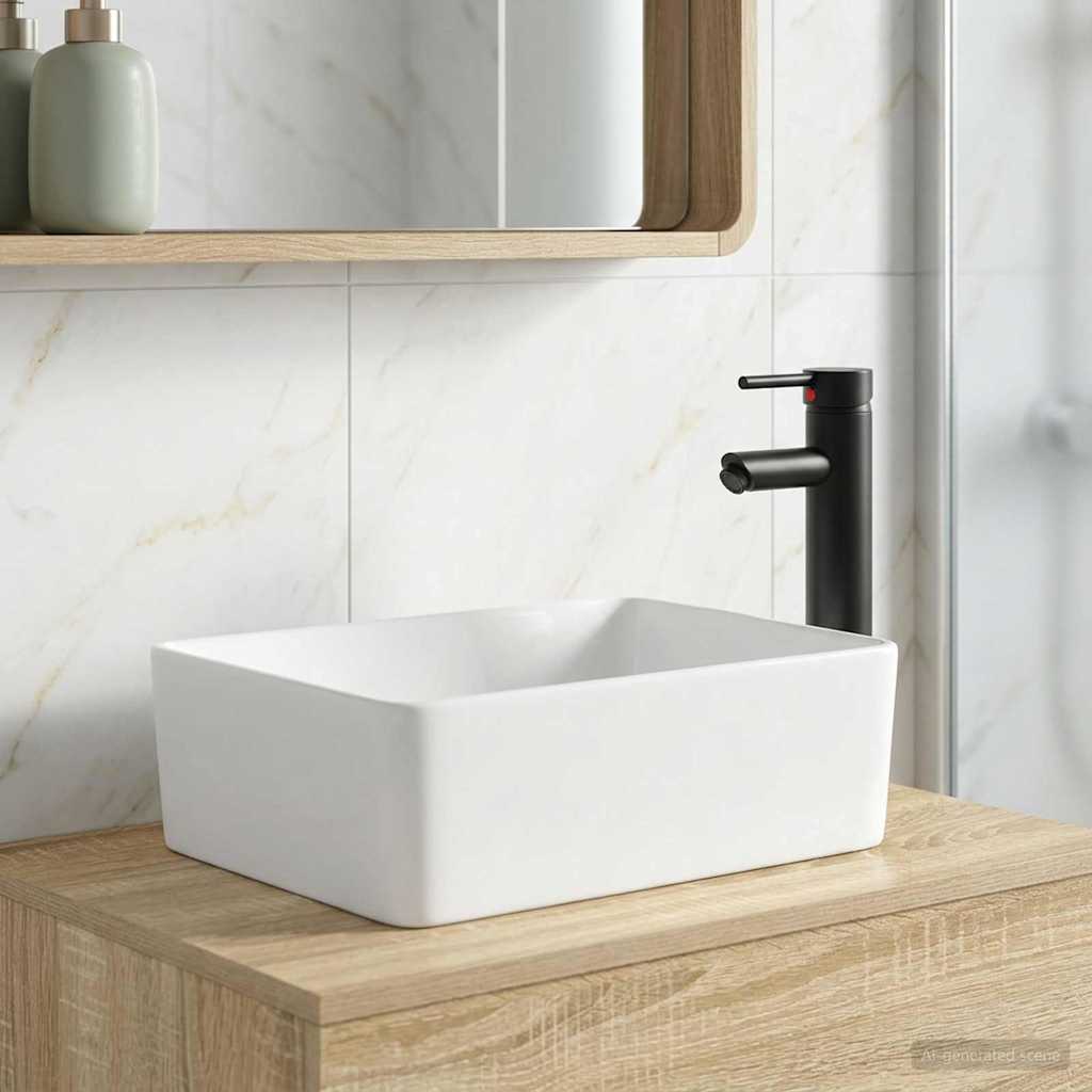 Badkamer Waskom Mat Zwart 40,5 x 30,5 x 13 cm Metaal