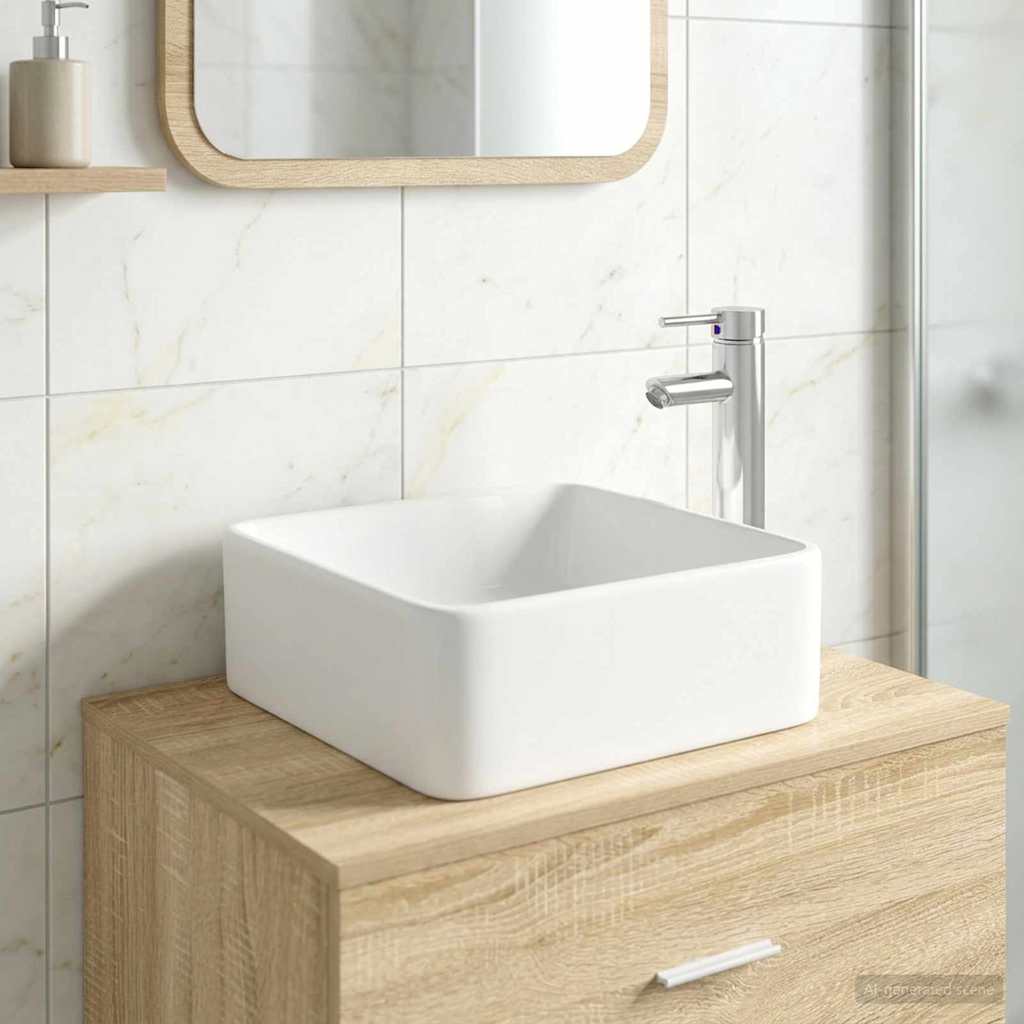 Badkamer Waskom Chroom 36,5 x 36,5 x 13 cm Metaal
