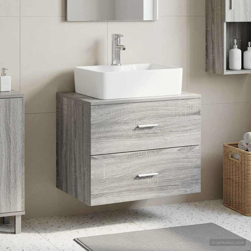Wandgemonteerde Badkamerkast Grijs Sonoma 62,5 x 44,5 x 50 cm