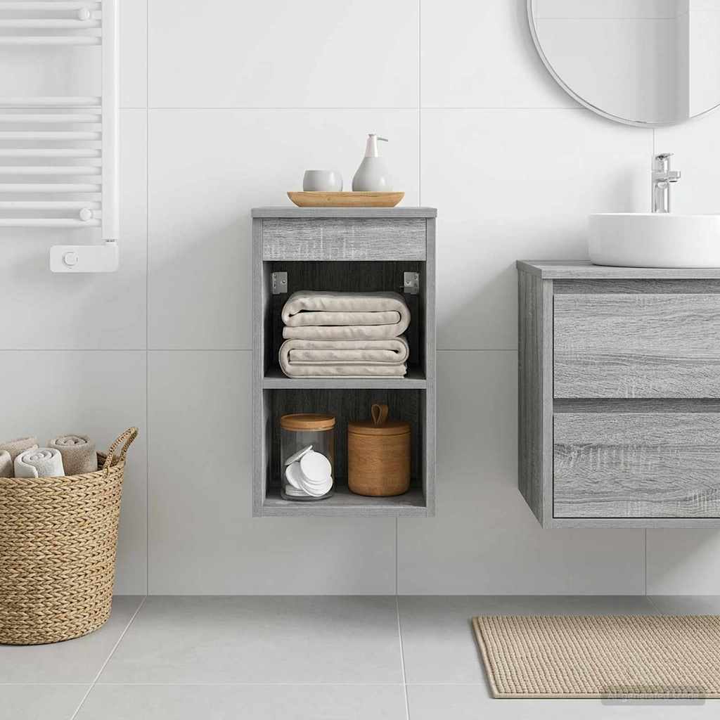 Badkamerkast Tussenin Grijs Sonoma 30 x 35 x 50 cm Bewerkt hout