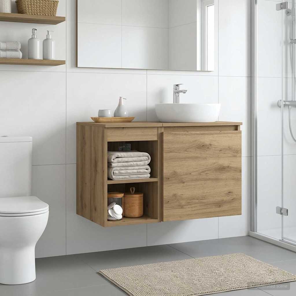 Badkamerkast Tussenin Artisanaal eiken 30 x 35 x 50 cm – afbeelding 1