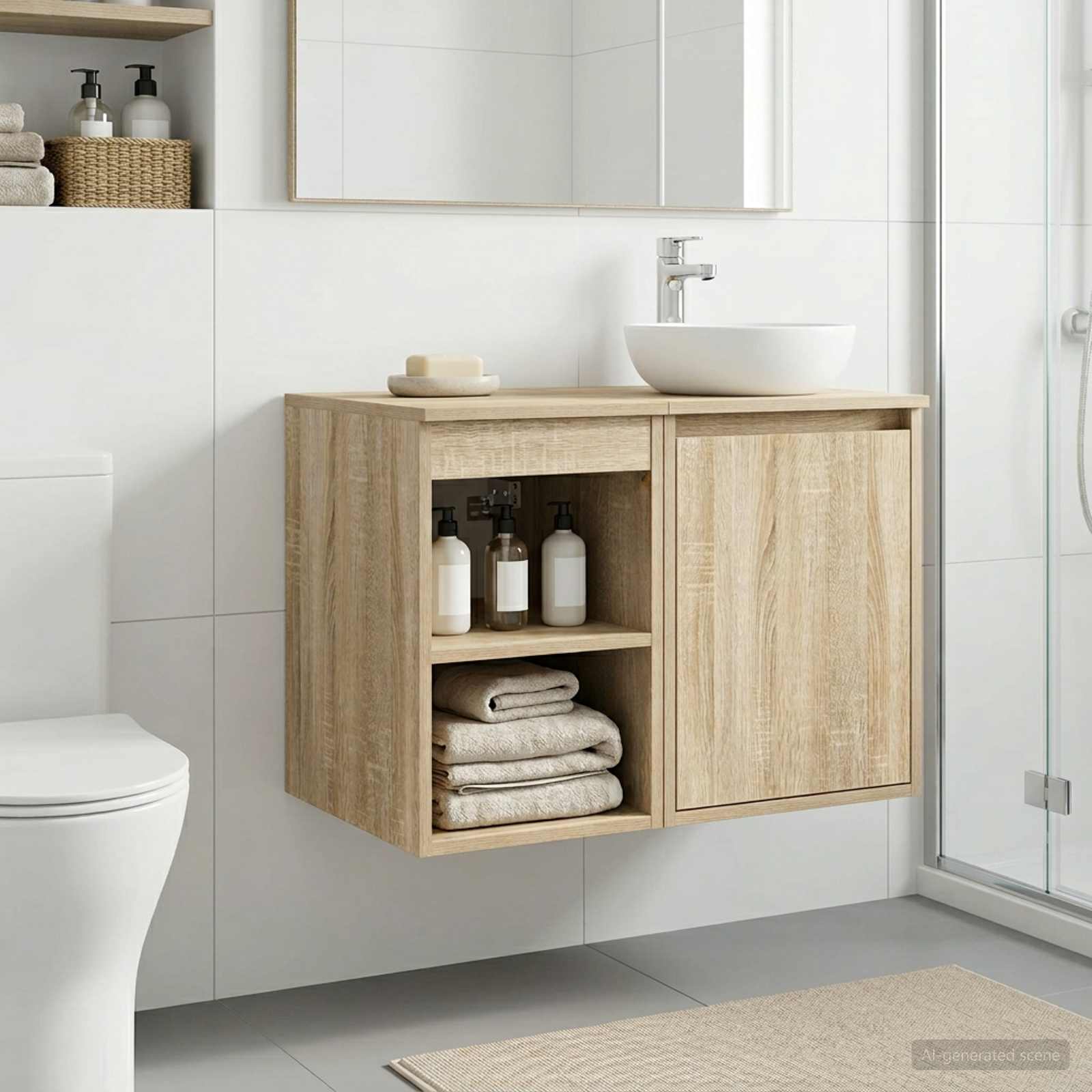 Badkamerkast Tussenin Sonoma Eiken 30 x 41 x 50 cm Bewerkt hout