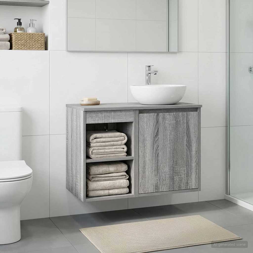 Badkamerkast Tussenin Grijs Sonoma 30 x 41 x 50 cm Bewerkt hout