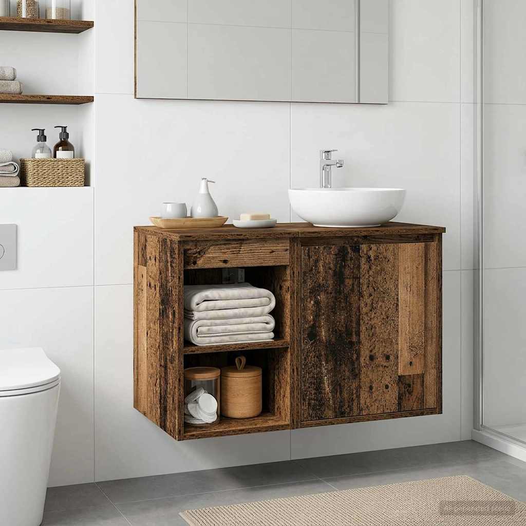 Badkamerkast Tussenin Oud hout 30 x 41 x 50 cm Bewerkt hout