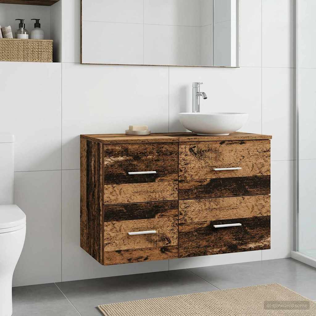 Badkamerkast Tussenin Oud hout 30 x 35 x 50 cm Bewerkt hout